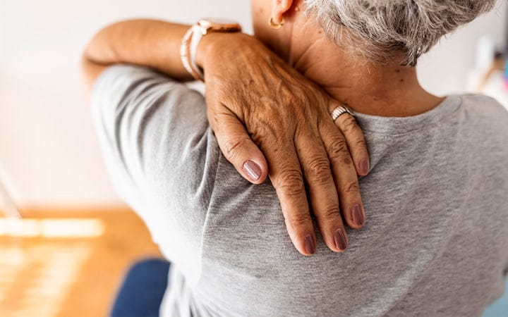 Senior with shoulder pain