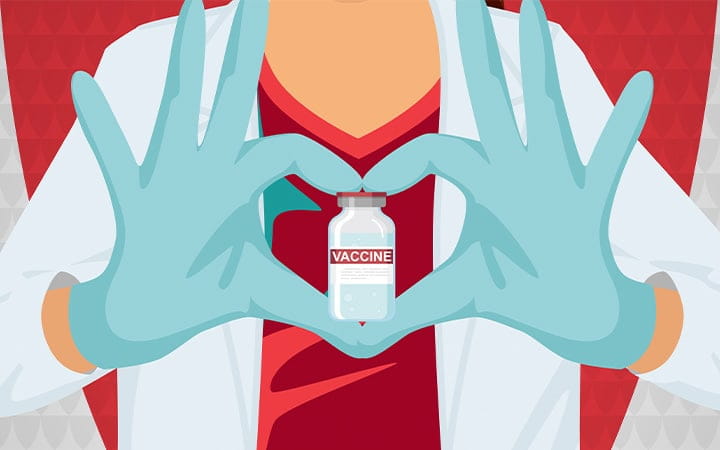 Doctor making a heart shape with hands